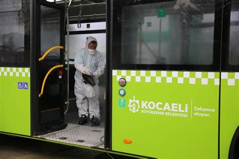 Kocaeli'de otobüslere teknolojik dezenfekte